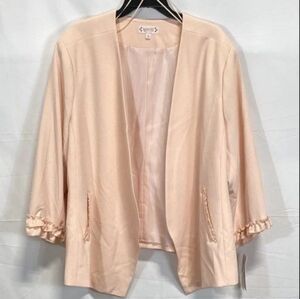 Nwt Nanette Lipore Elegant Light Pink Open Front Blazer